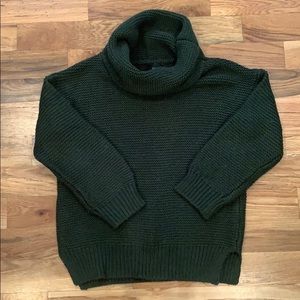 Hunter Green Knit Cowl Neck Sweater